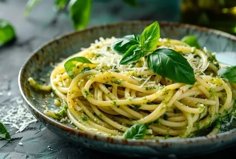 Spaghetti med pesto