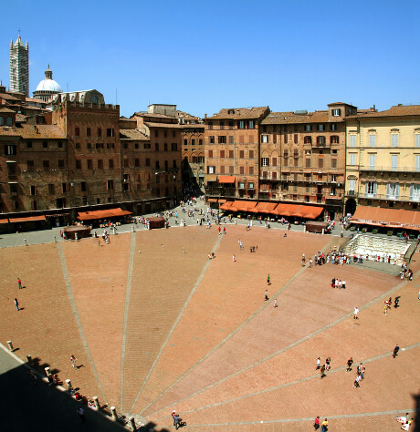 Udsigt over Piazza del Campo